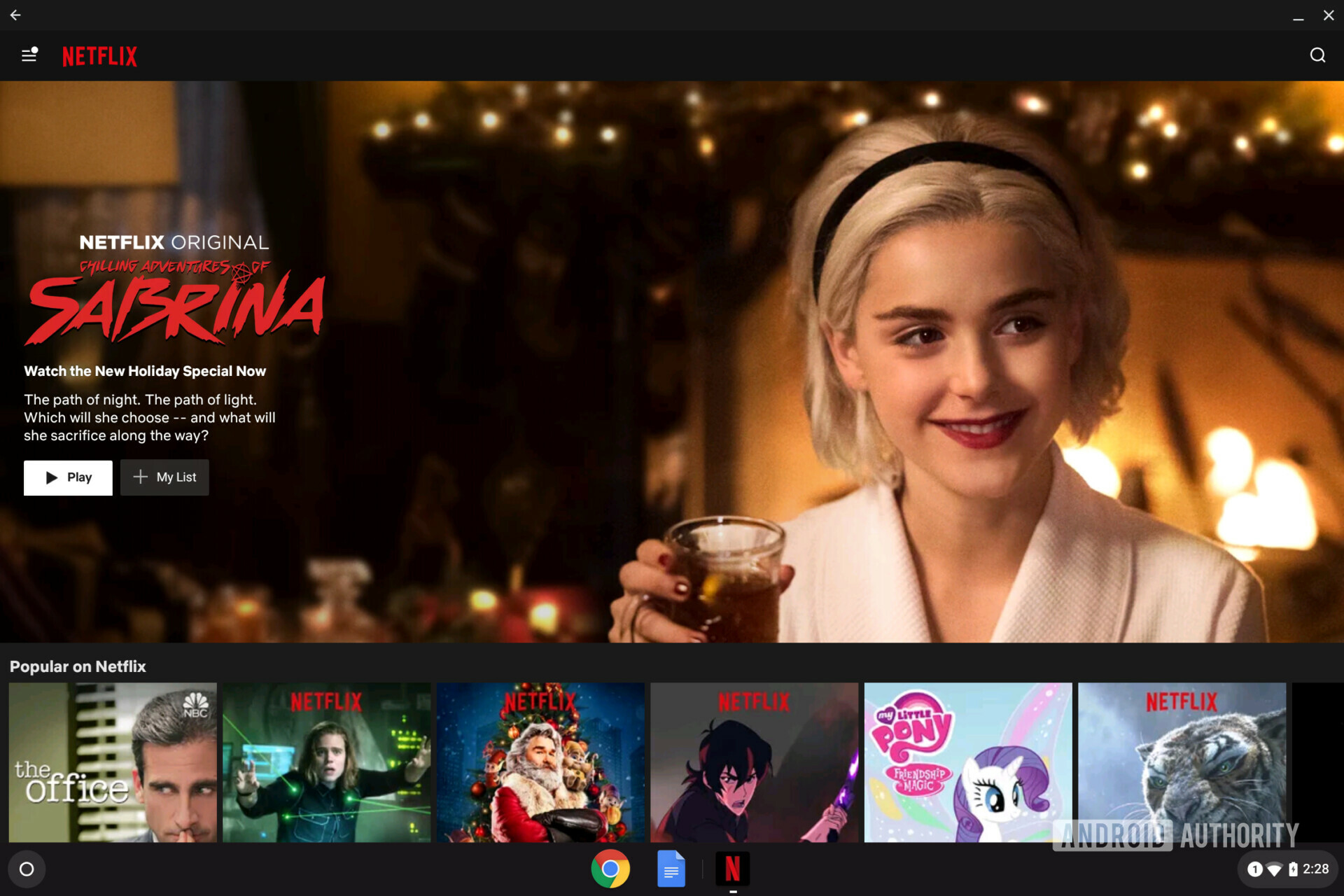 Screenshot of the featured Netflix TV shows