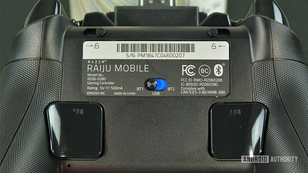 Razer Rajiu Mobile controller backside