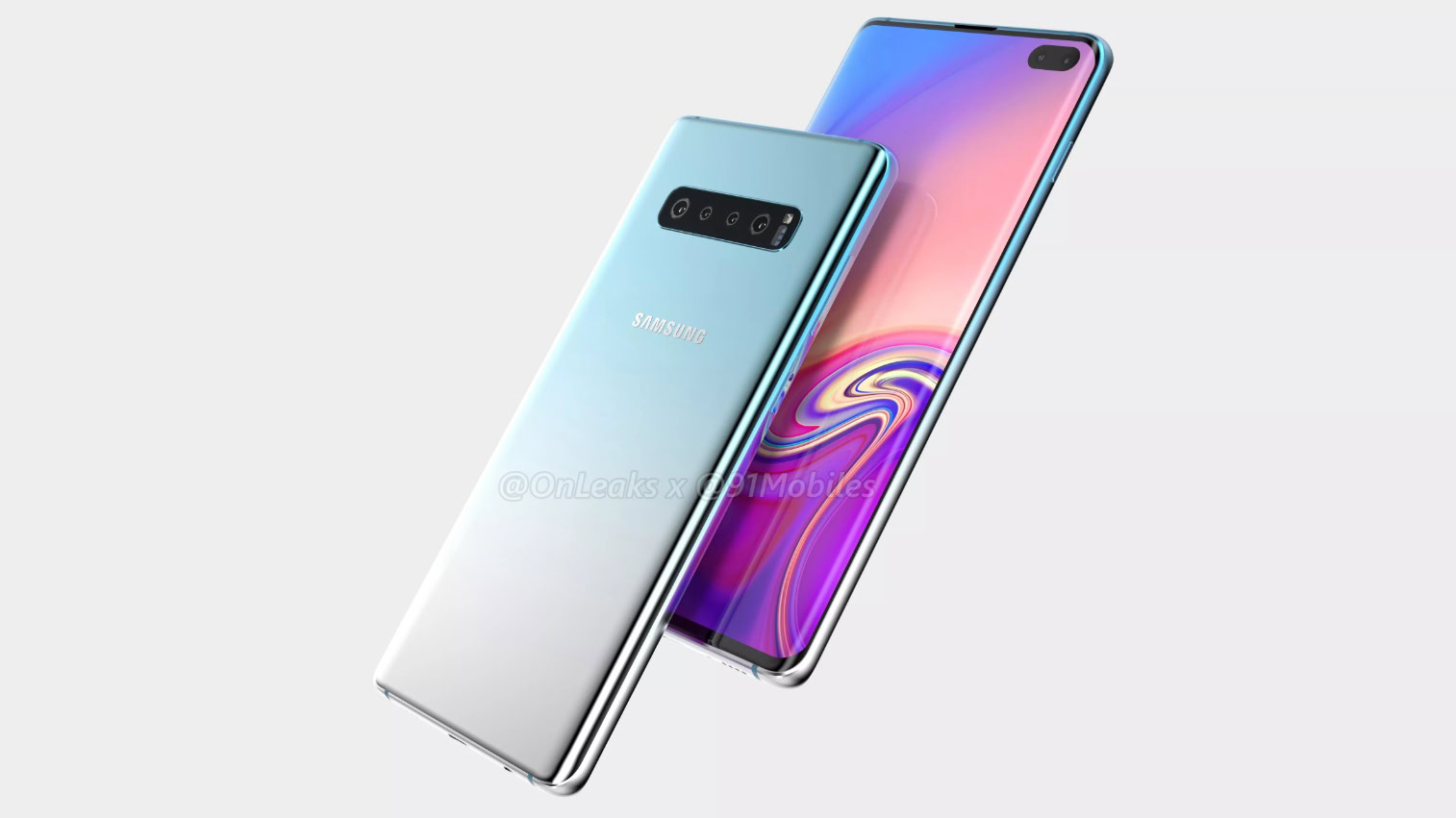 Leaked renders of the Samsung Galaxy S10 Plus.