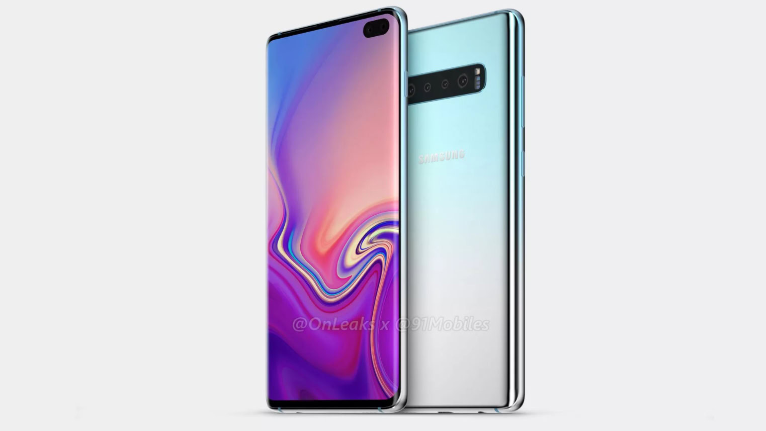 Leaked renders of the Samsung Galaxy S10 Plus.