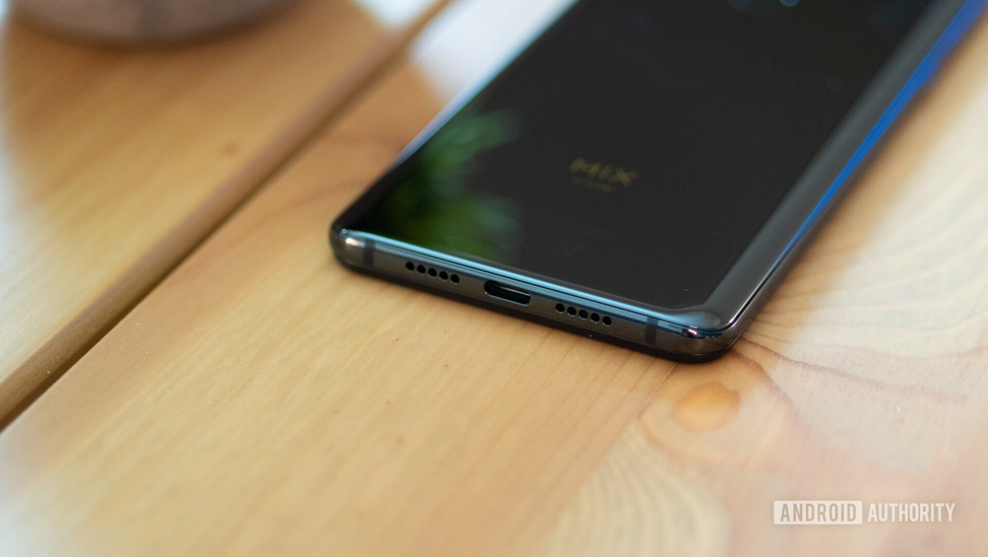 Bottom side of the Xiaomi Mi Mix 3 showing the USB Type-C