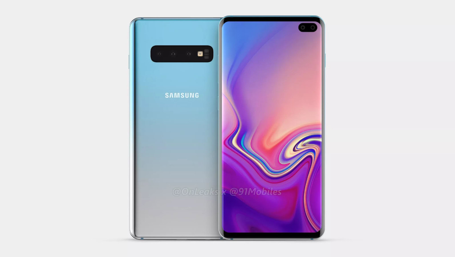 The Galaxy S10 Plus render by 91Mobiles.