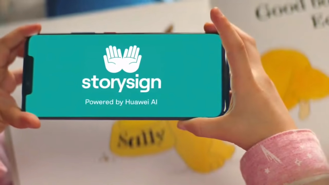 The Huawei StorySign app.