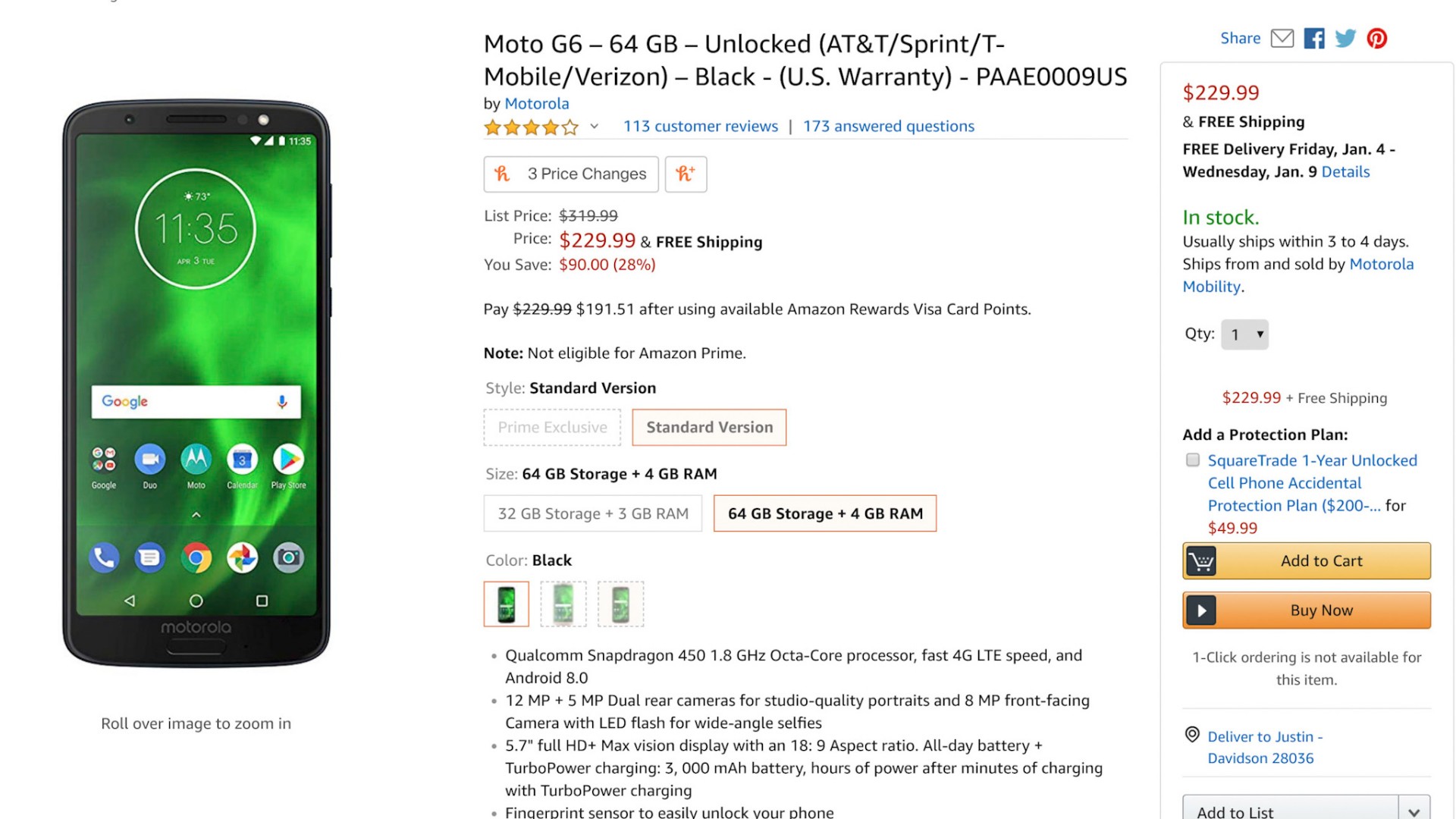 Moto G6 Amazon Deal
