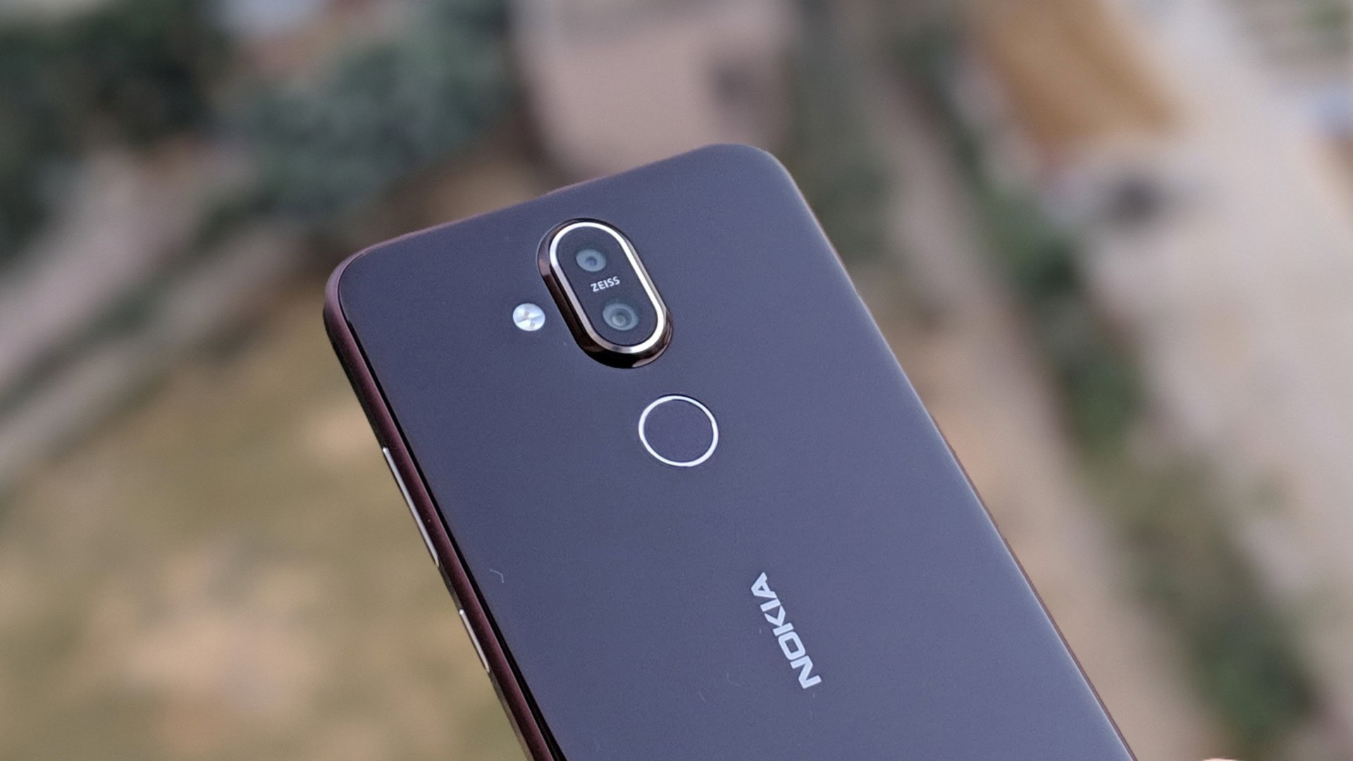 The Nokia 8.1 rear cameras and fingerprint scanner.