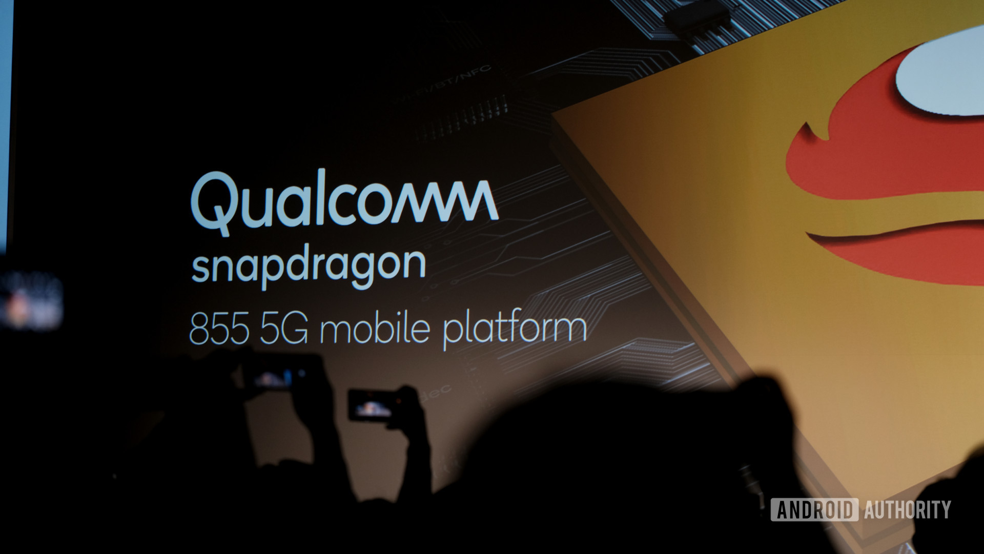 A Snapdragon 855 graphic at Qualcomm's Tech Summit.