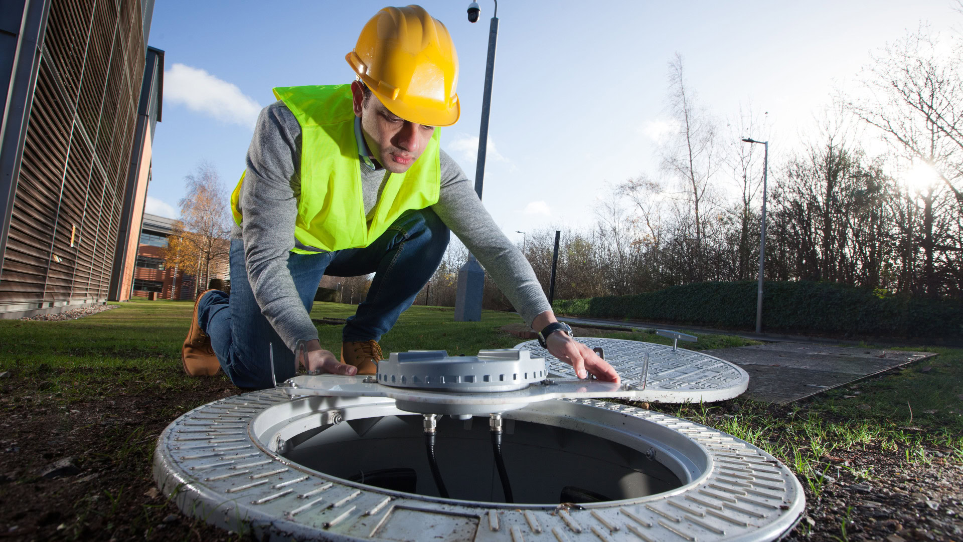 4G manhole covers by Vodafone.