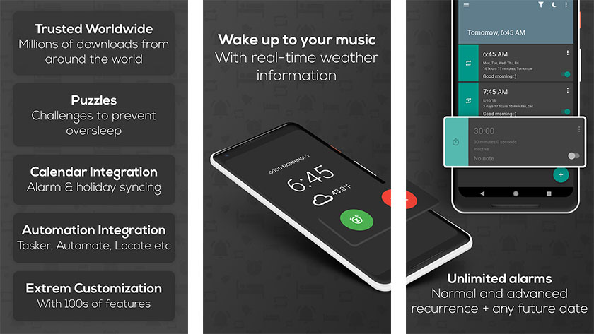 Alarm Clock for Heavy Sleepers es una de las mejores aplicaciones de despertador para Android