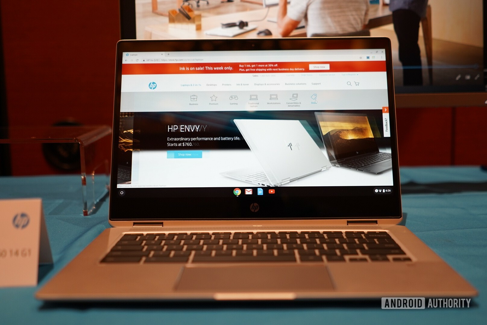 HP Chromebook x360 14 G1 fron side at CES 2019