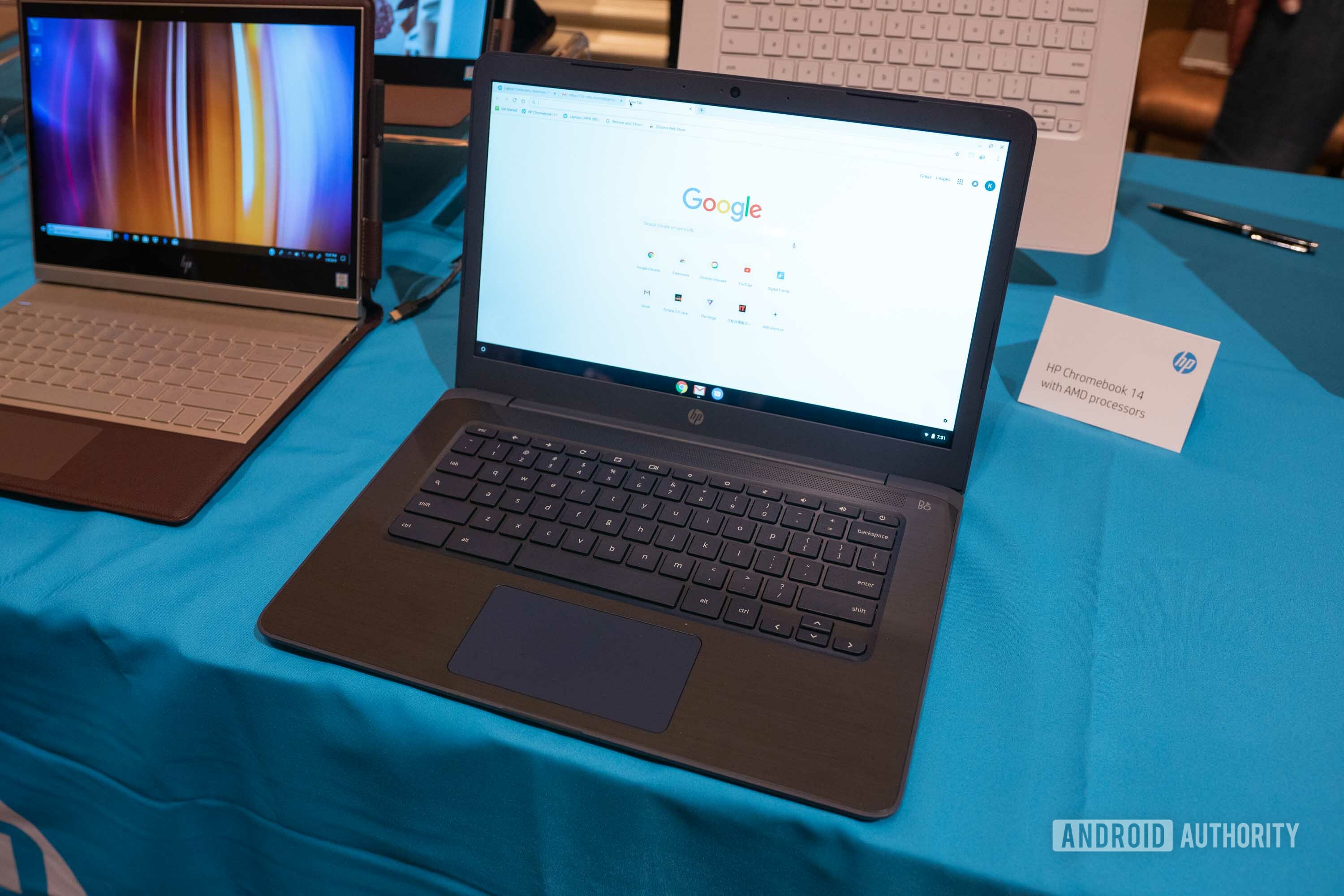 HP Chromebook 14 frontside at CES 2019