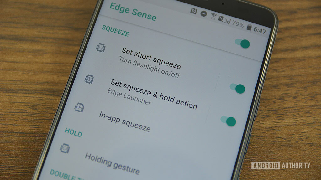 HTC Edge Sense main setup screen