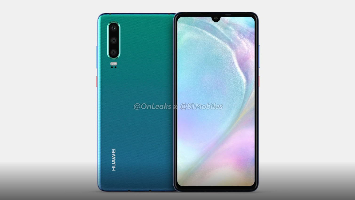 A rendered image of the HUAWEI P30.