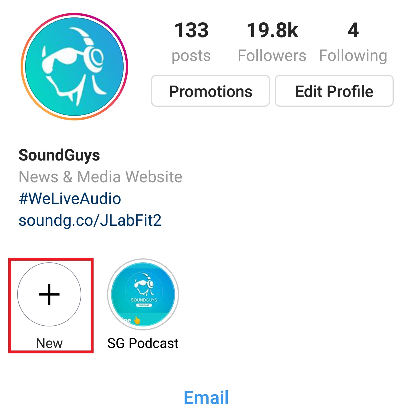 Instagram screenshot of SoundGuys account - Tips &amp; Tricks for Instagram