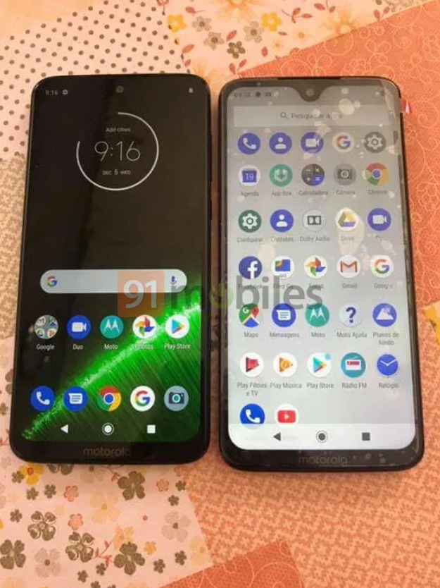 Leaked photo of the front and backside of the Motorola G7