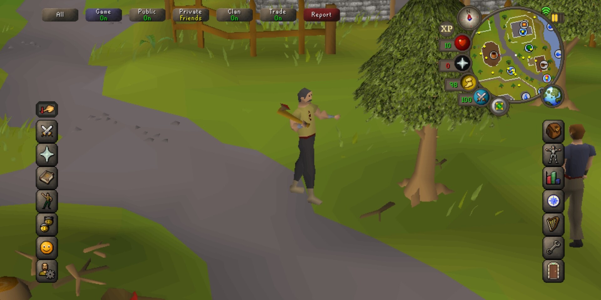 Old School RuneScape Mobile woodcutting