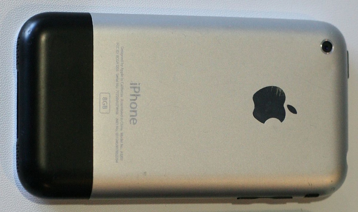 The original Apple iPhone from behind.