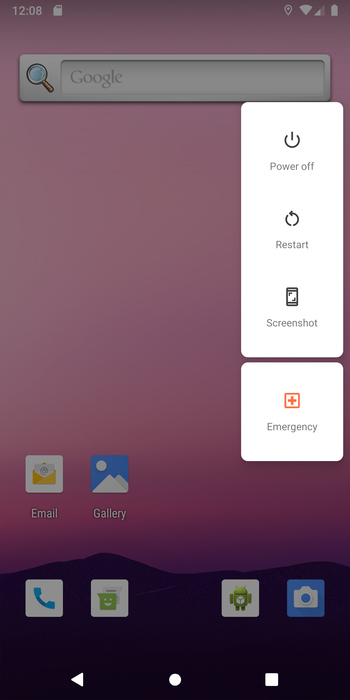 Android Q Teardown Emergency Shortcut
