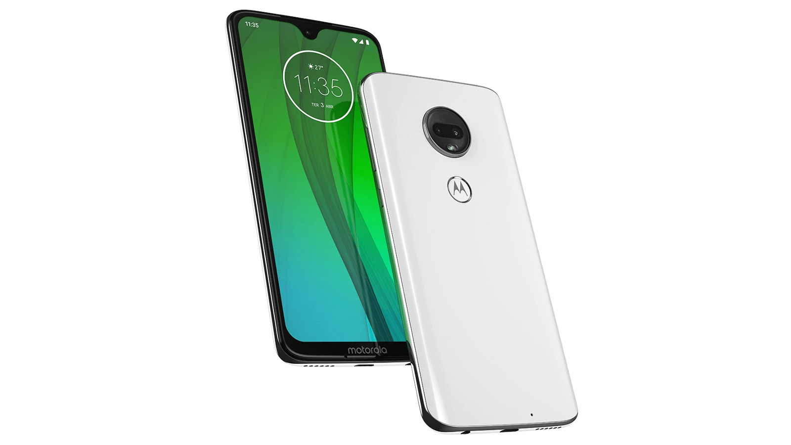A leaked render apparently showing the Moto G7.