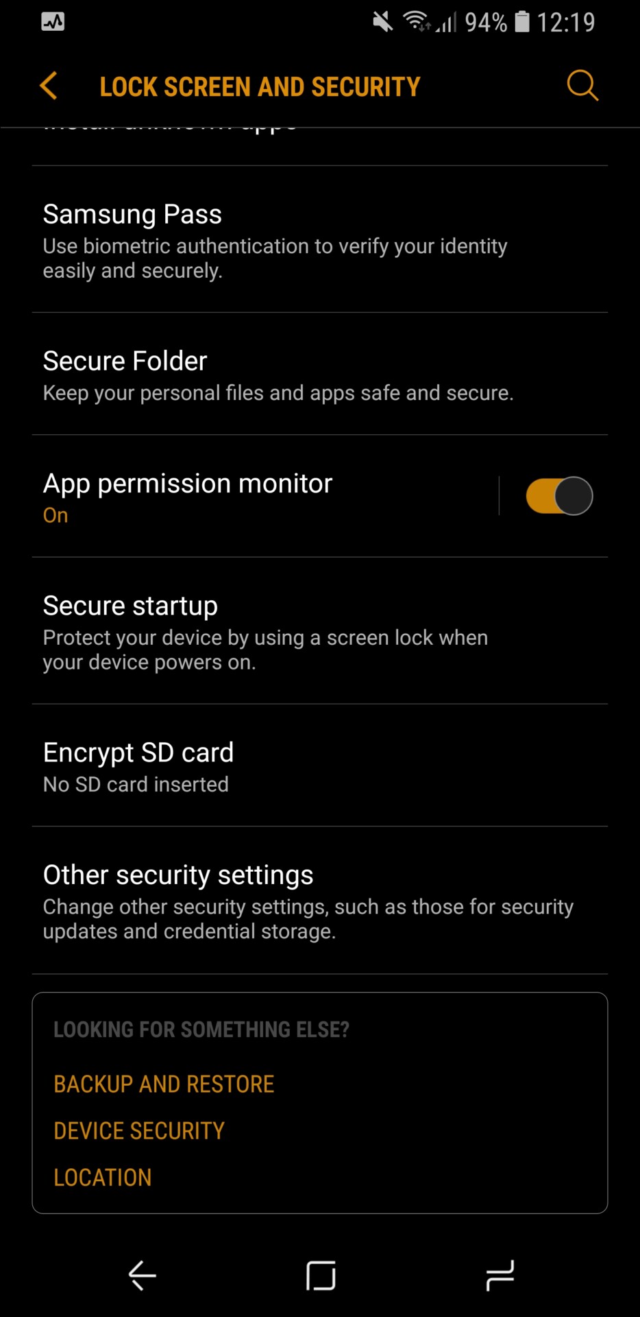 samsung secure folder settings