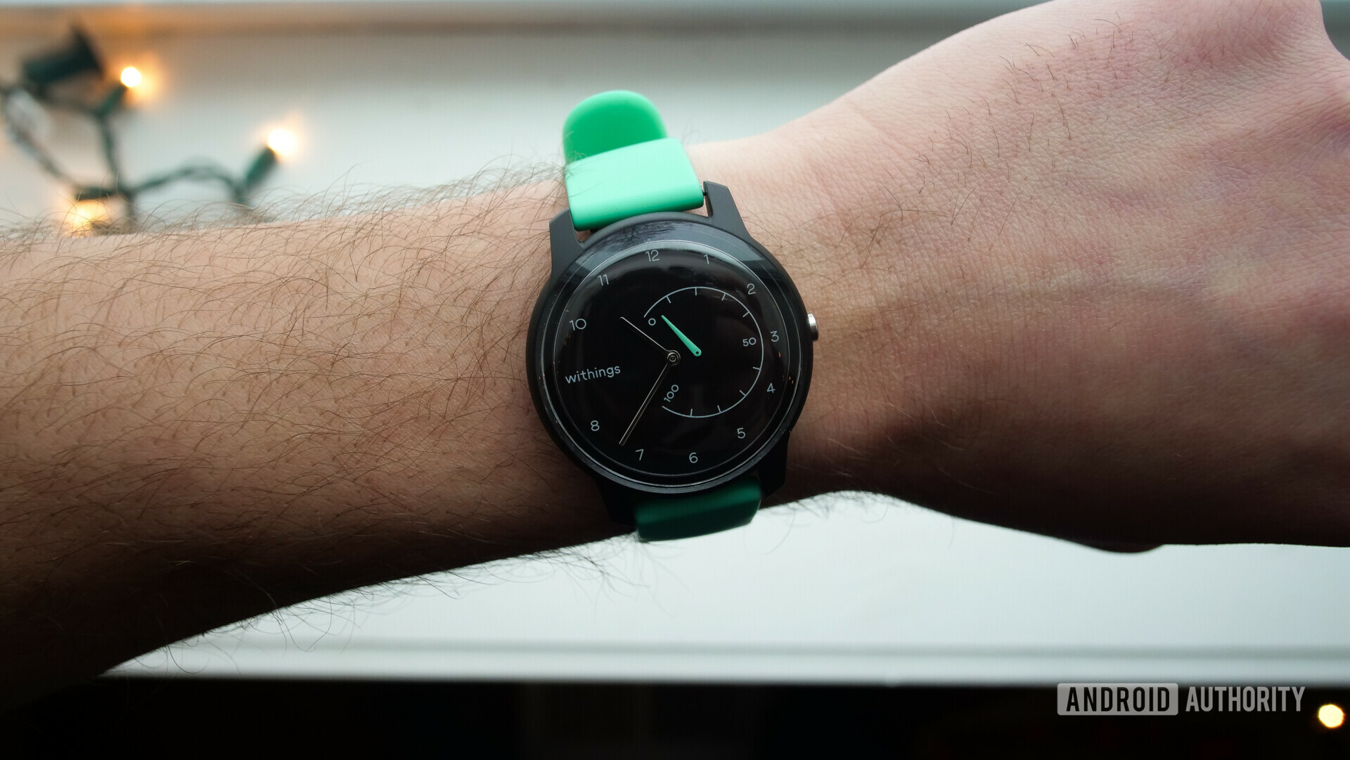 withings move review watch fitness tracker black mint on arm
