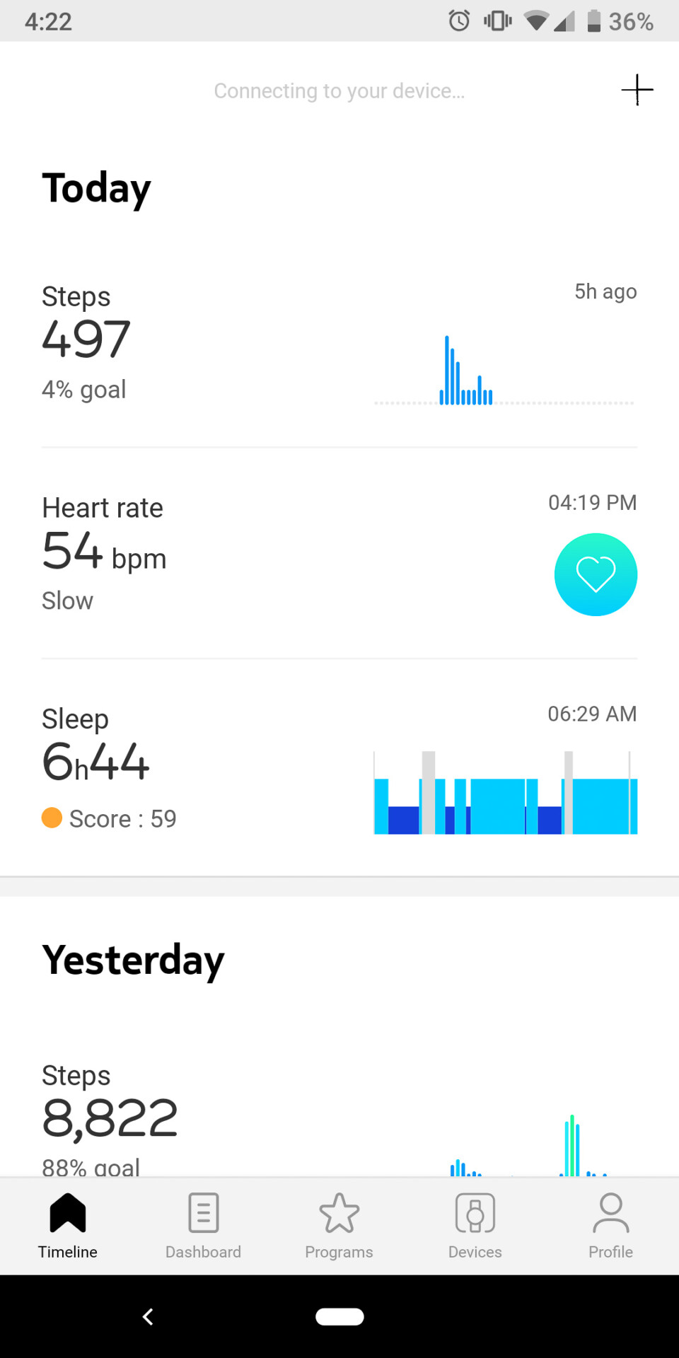 withings move health mate timeline