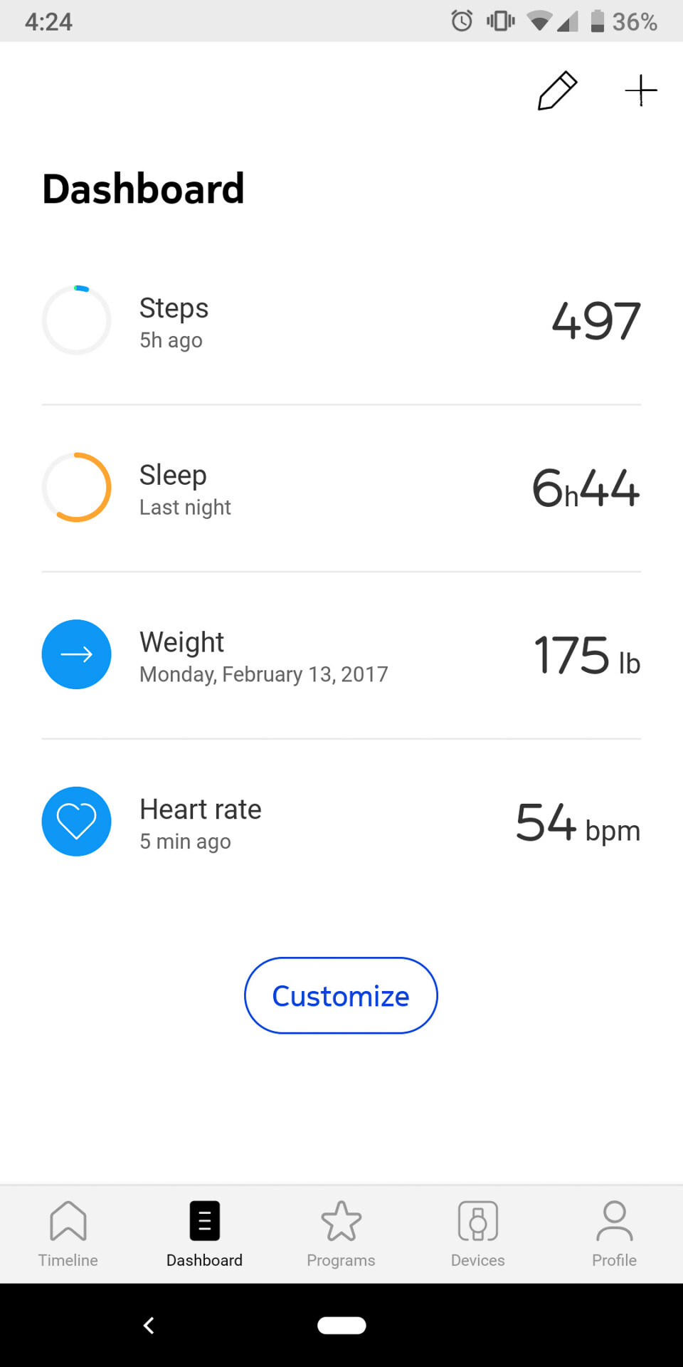 withings move health mate dashboard