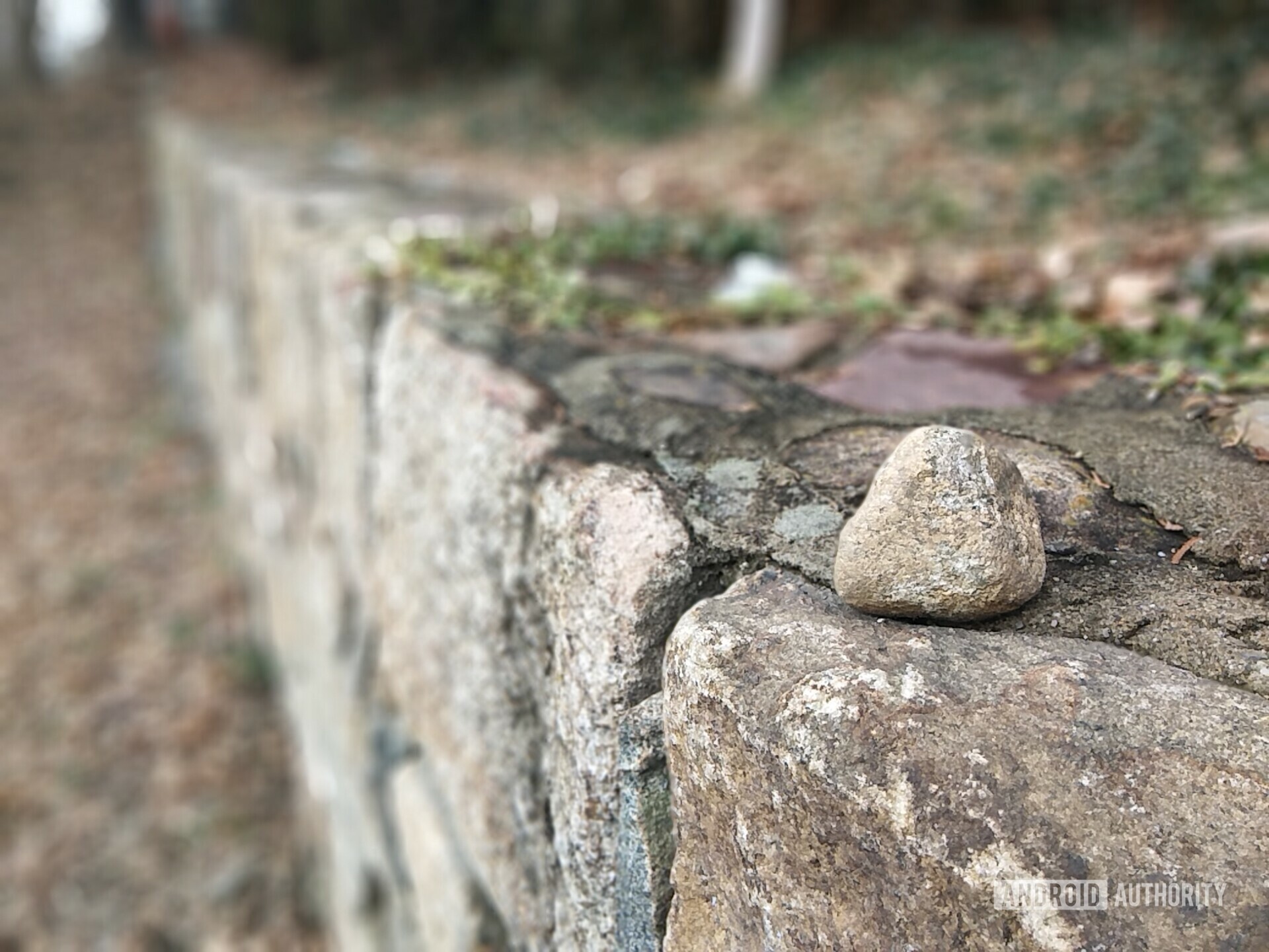 Photo sample of the back camera with full bokeh effect on the Nokia 3.1 Plus featuring rocks