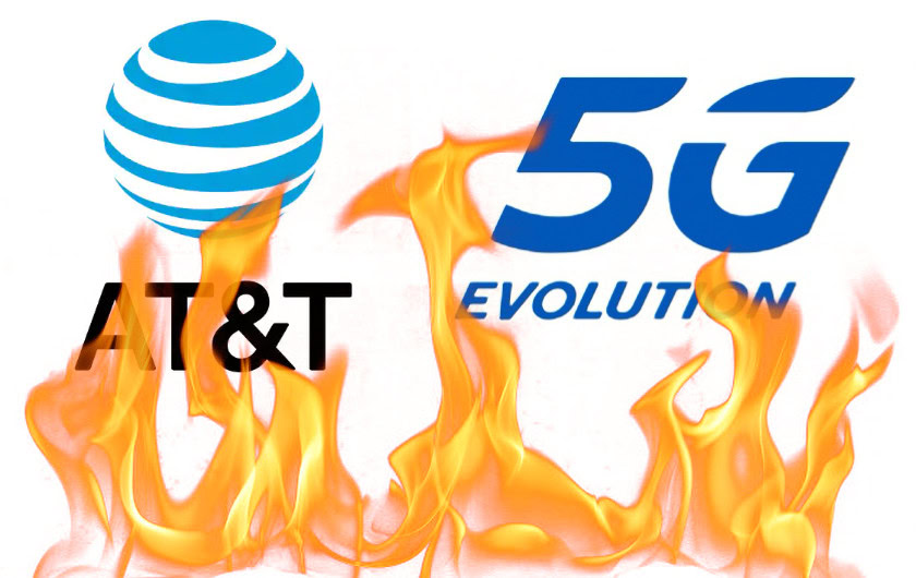 ATT 5G Evolution Logos on fire