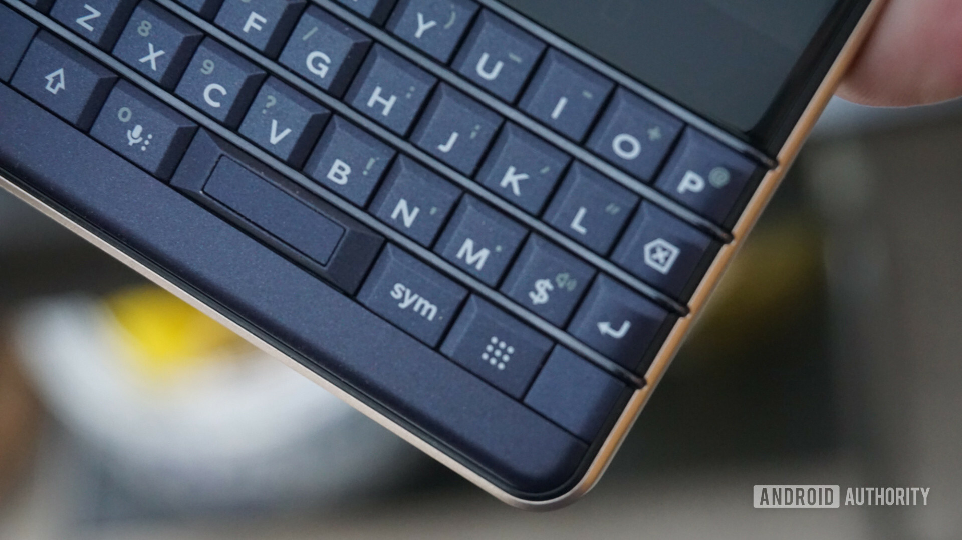 Macro photo of the keyboard of the BlackBerry Key2 LE