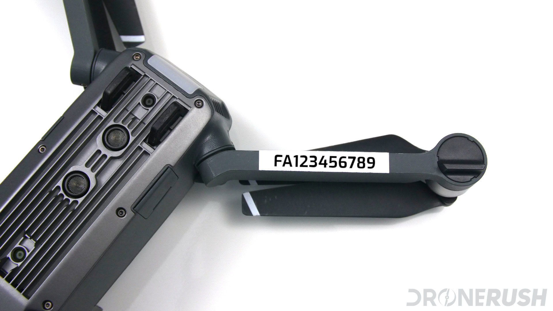 DJI Mavic Pro registration number on propeller arm