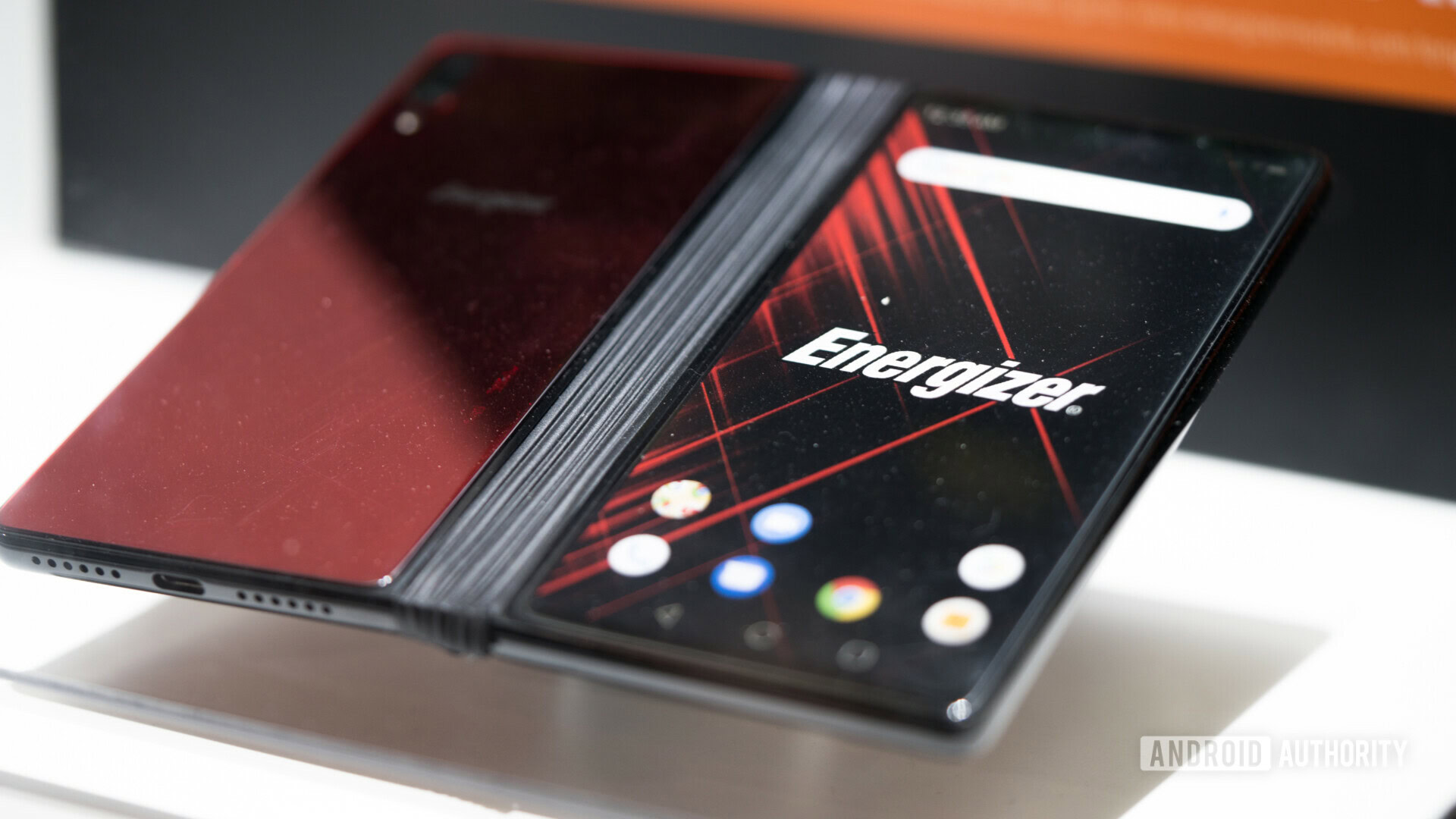 Energizer Power Max P8100S 5G phone displayed at MWC 2019