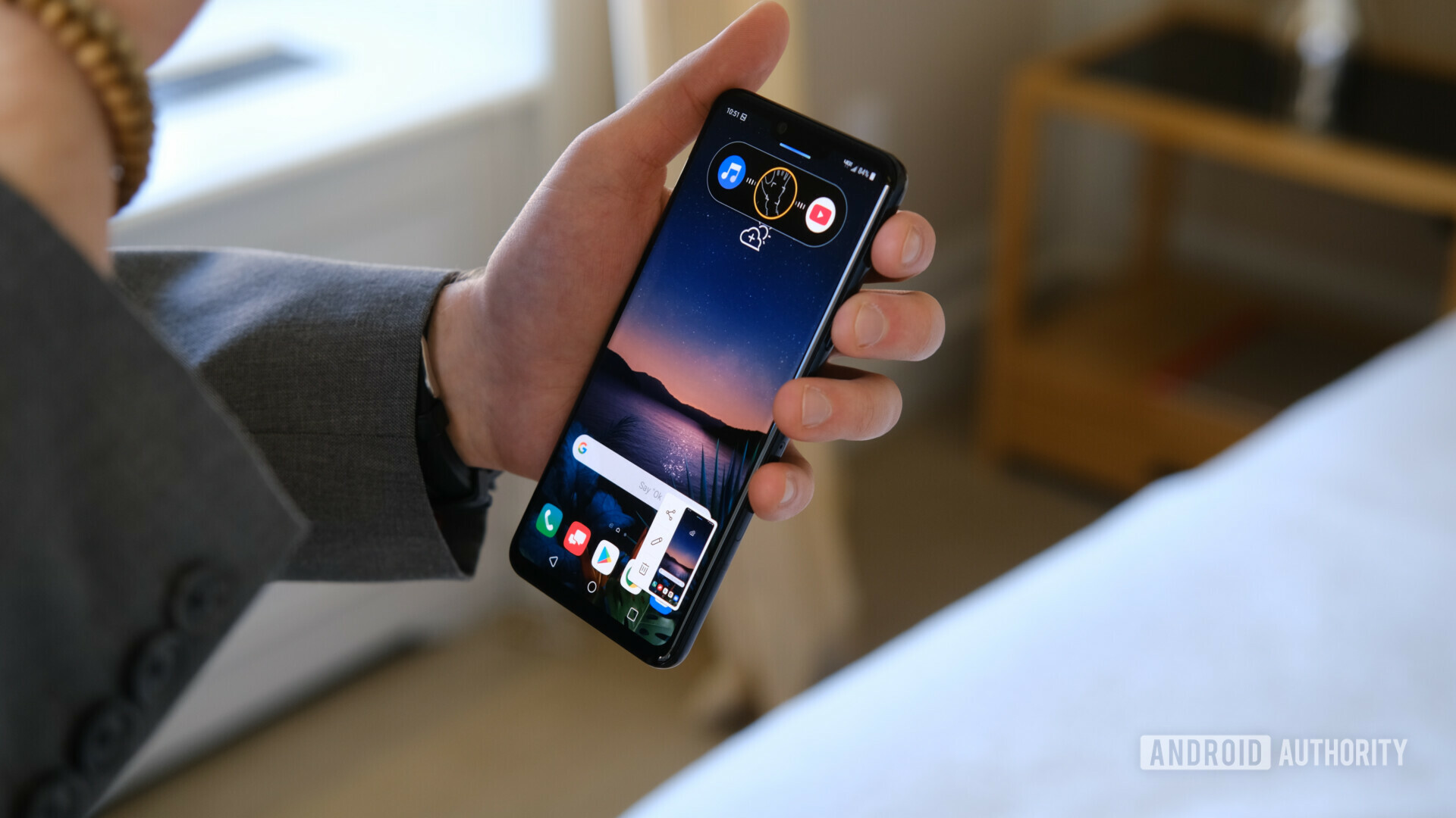 LG G8 ThinQ held in a hand