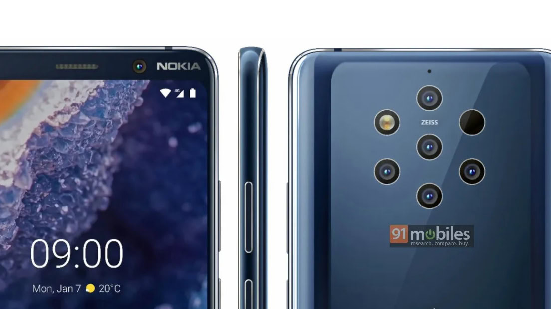 Press renders of the Nokia 9 PureView.