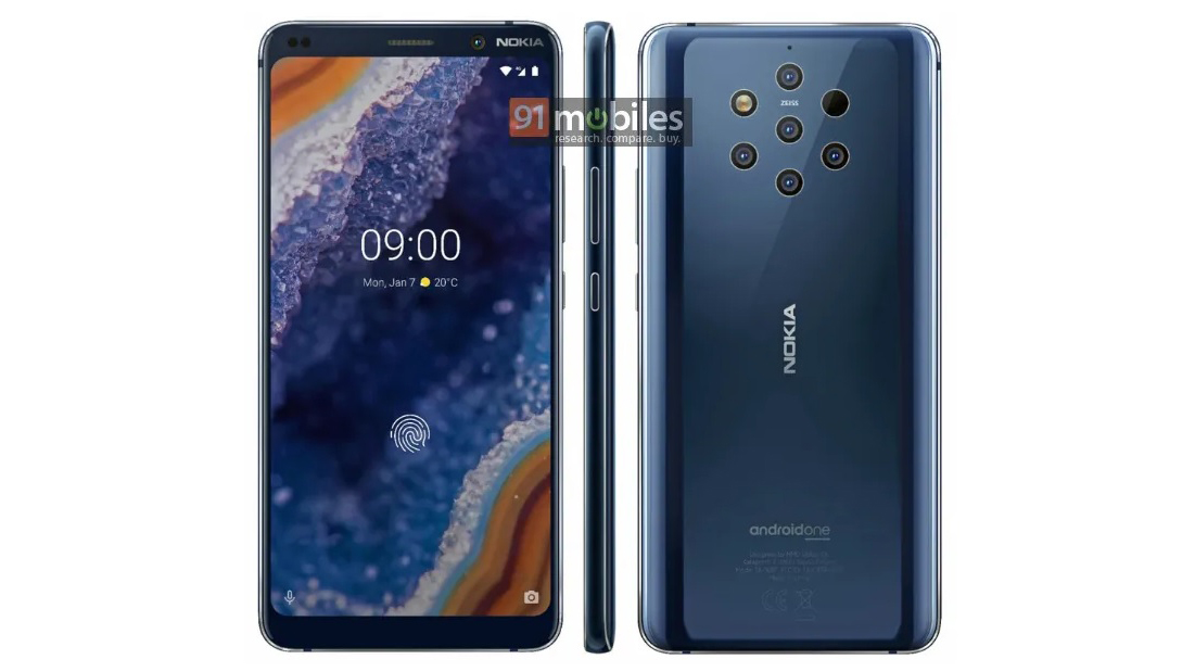 Press renders of the Nokia 9 PureView.