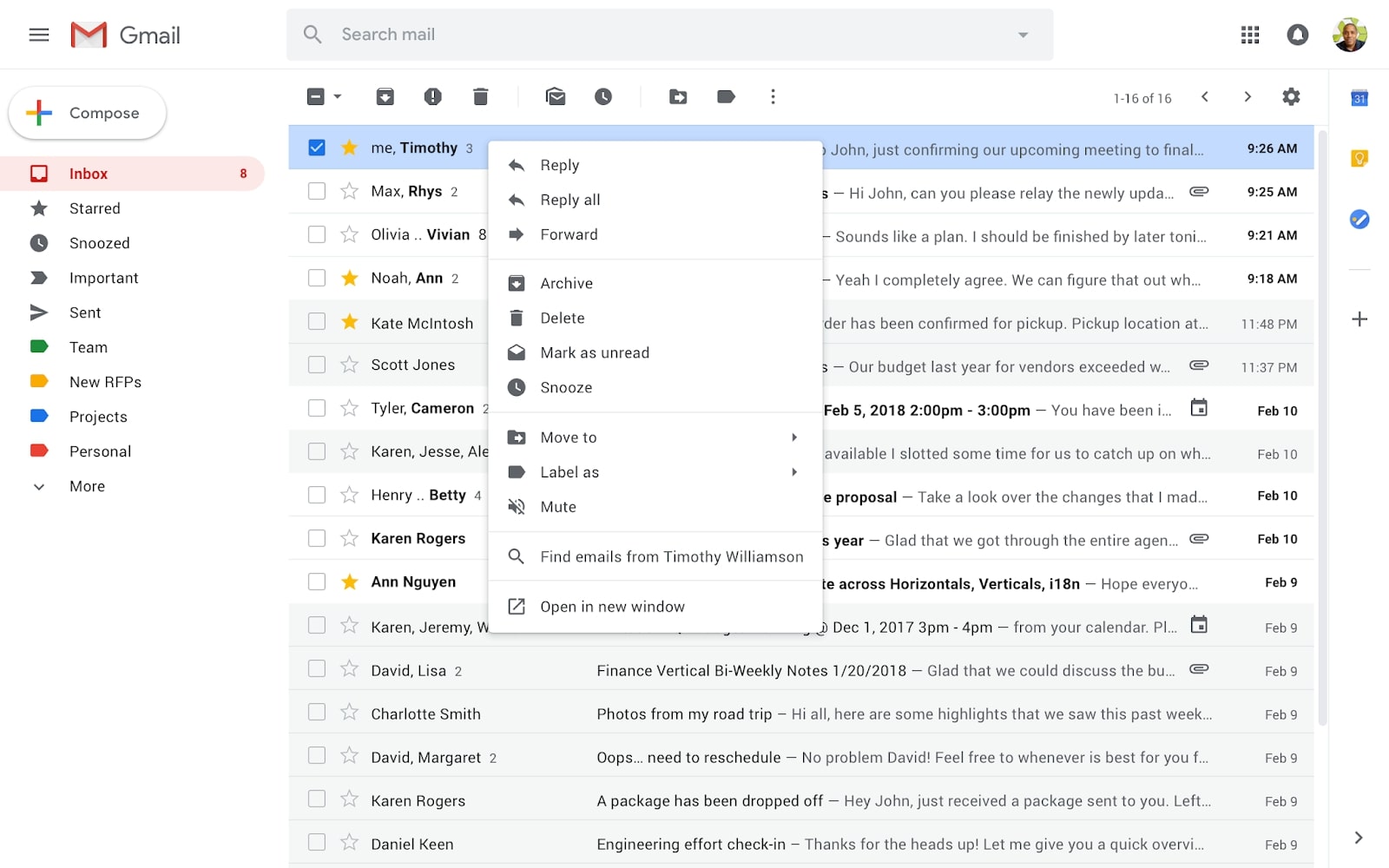 new gmail right click menu features tips and tricks
