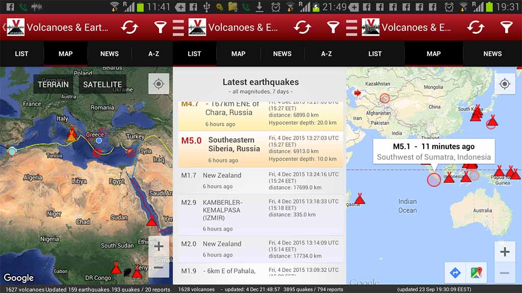 Volcanoes and Earthquakes - best earthquake apps