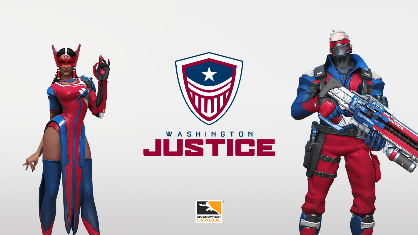 Logo of the Washington Justice. A new team in Overwatch League Season 2.