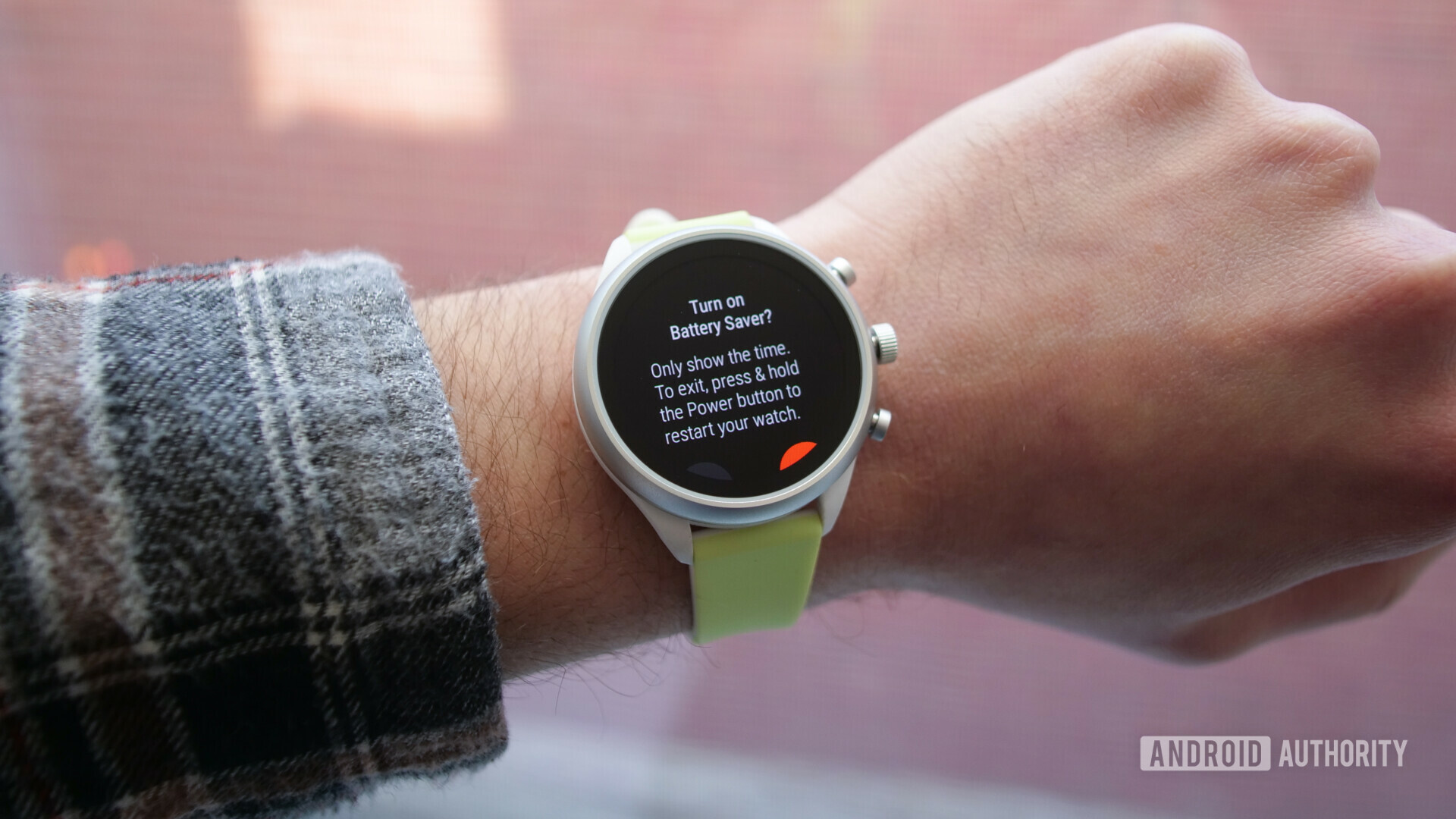 fossil sport smartwatch battery saver mode prompt