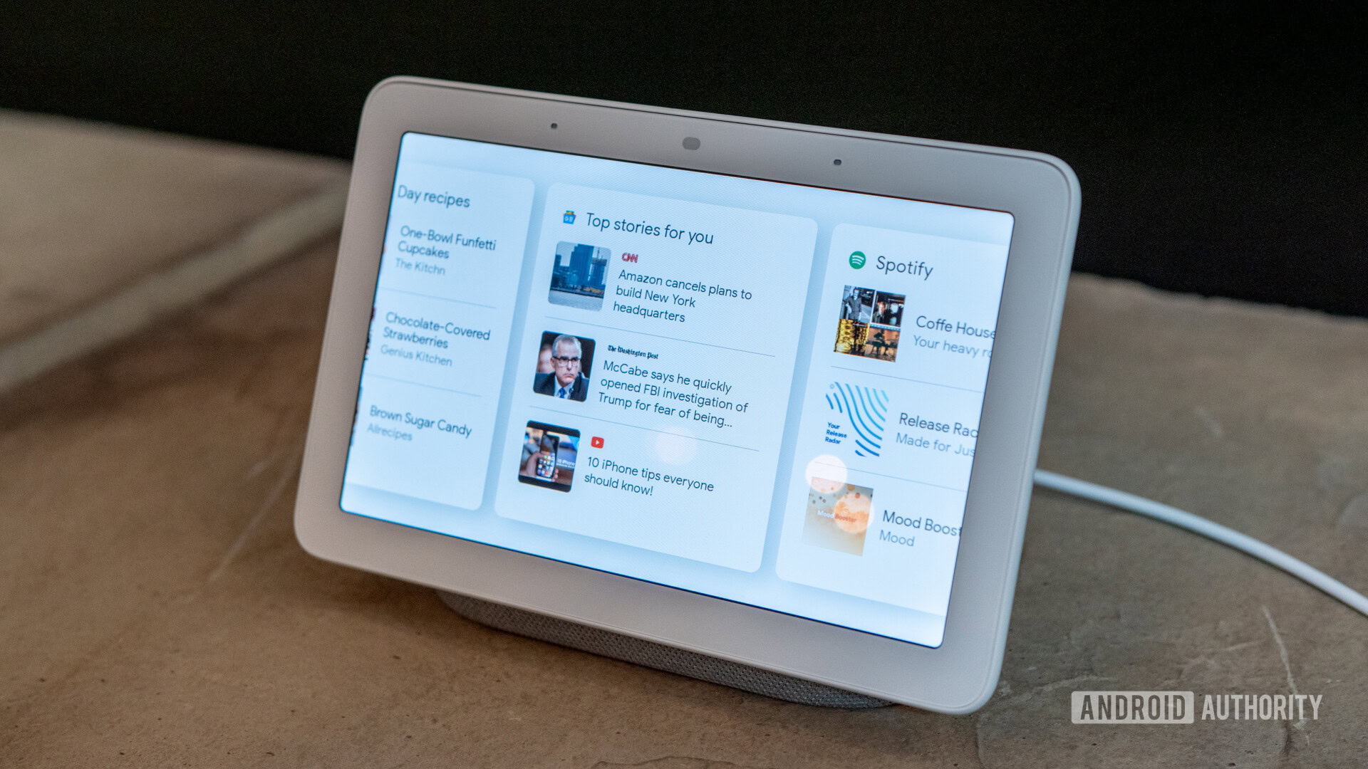 Google Home Hub with Google Feed