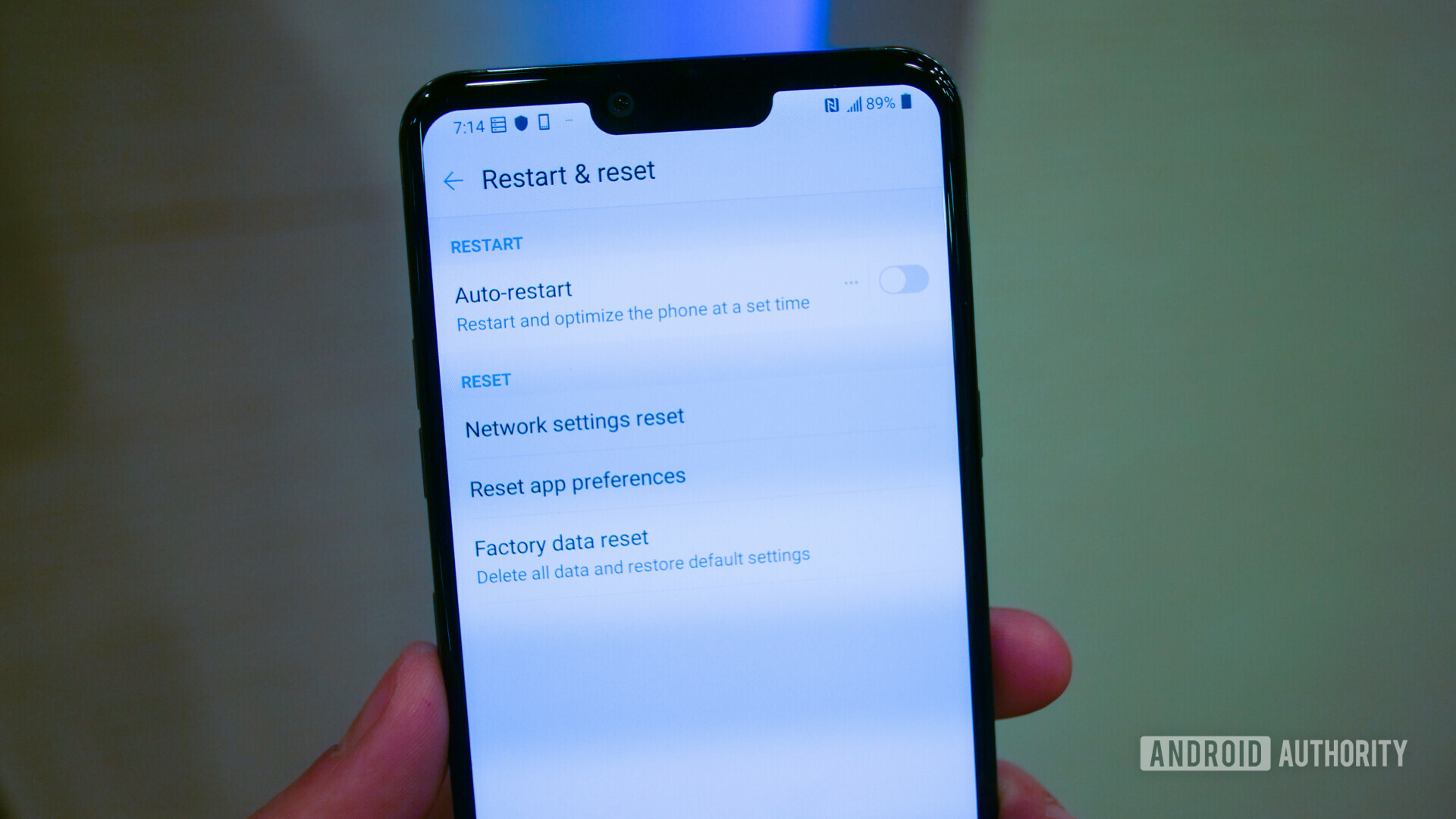 Reboot an Android phone if wi-fi not working