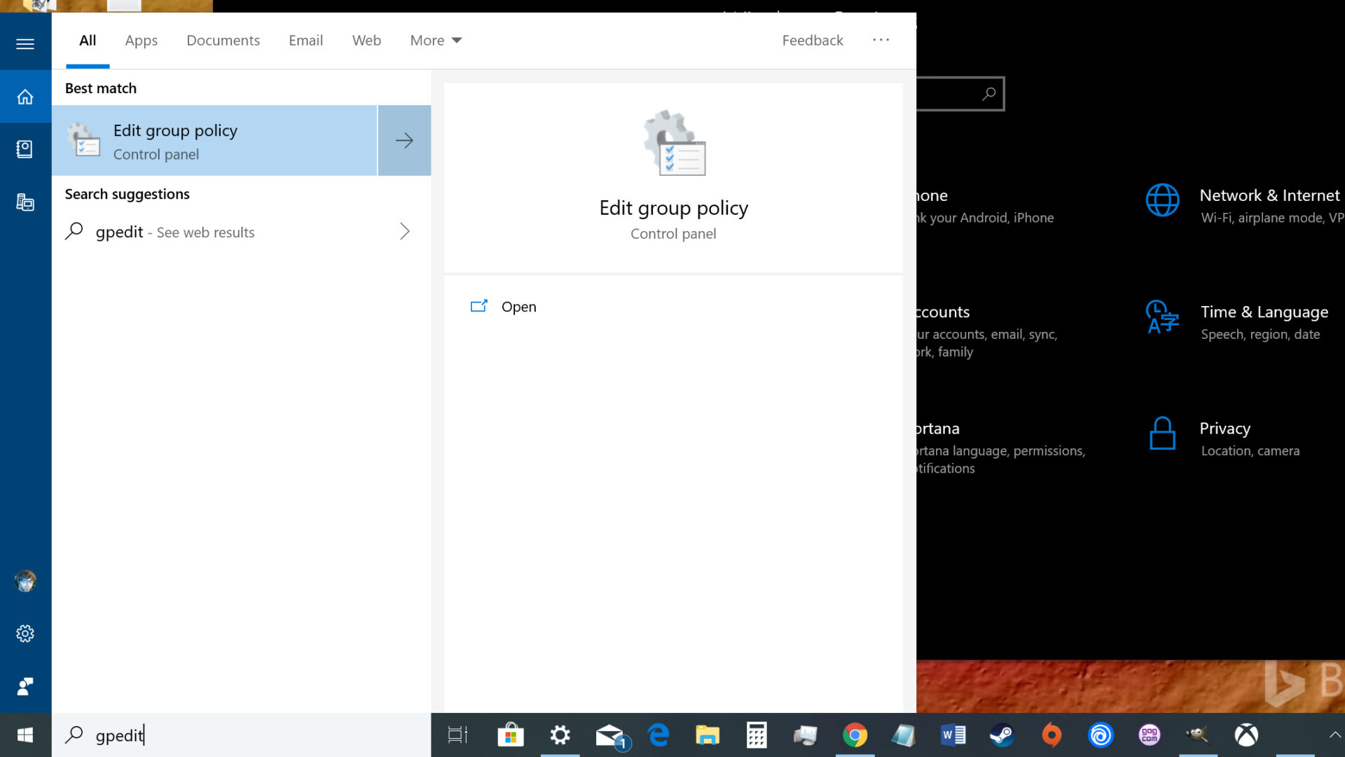 Screenshot of Windows 10 &quot;Edit group policy&quot; menu - How to update Windows 10