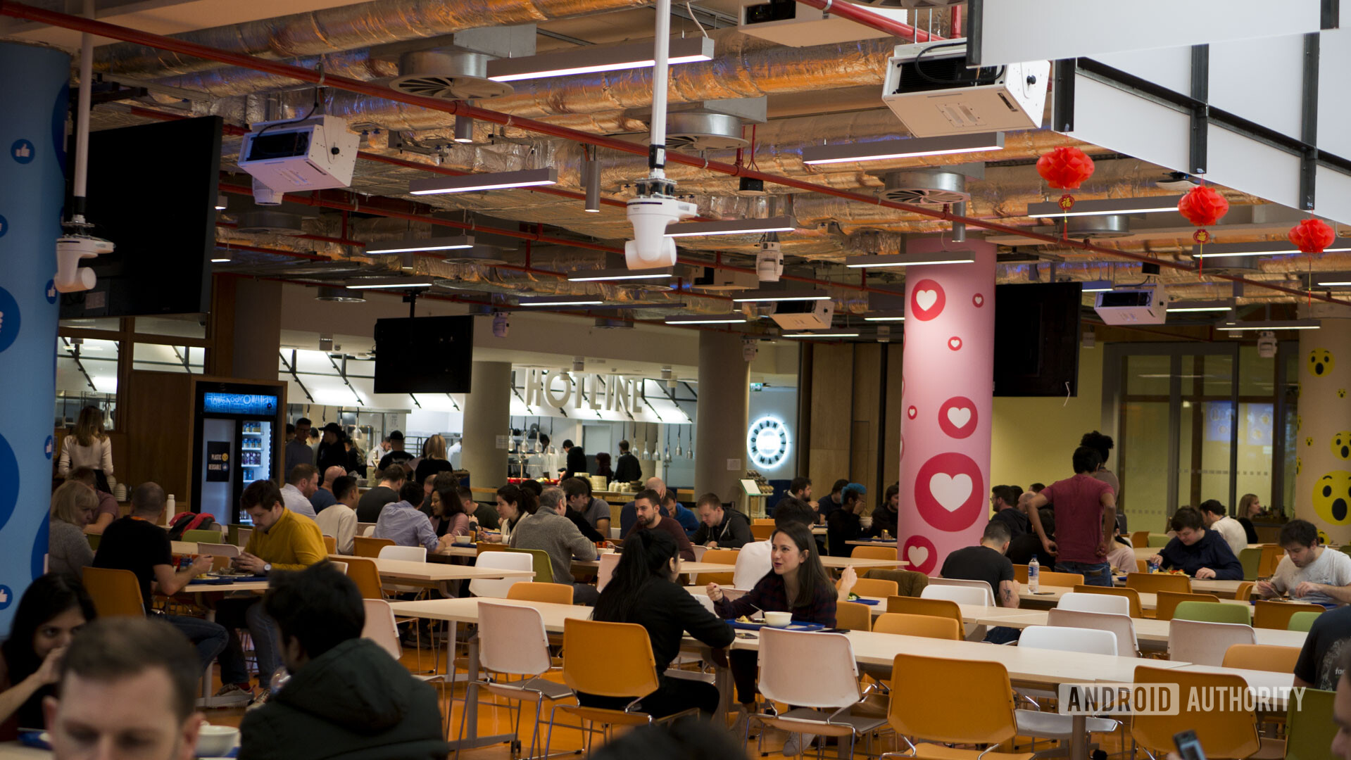 food cafeteria in the Facebook London Office