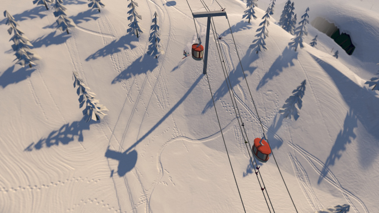 A screenshot from the new skiing game Grand Mountain Adventure.