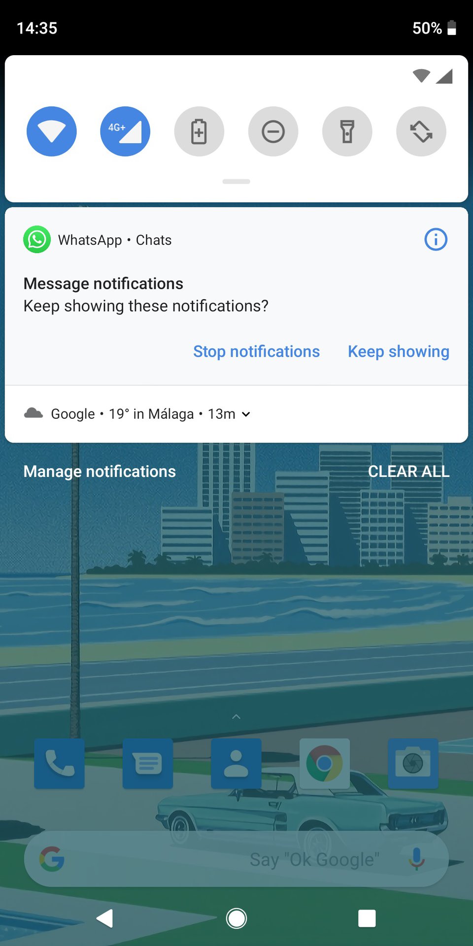 Manage Android notifications notification bar stop