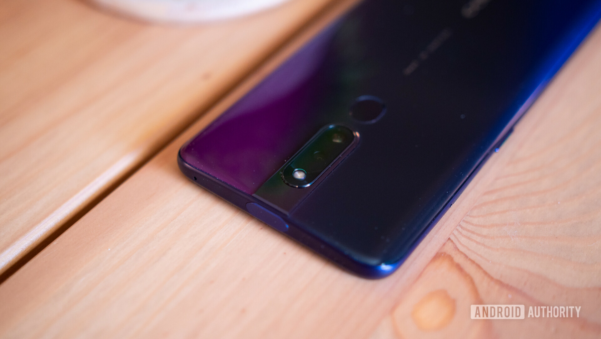 Backside view of the OPPO F11 Pro focusing on the rear cameras.
