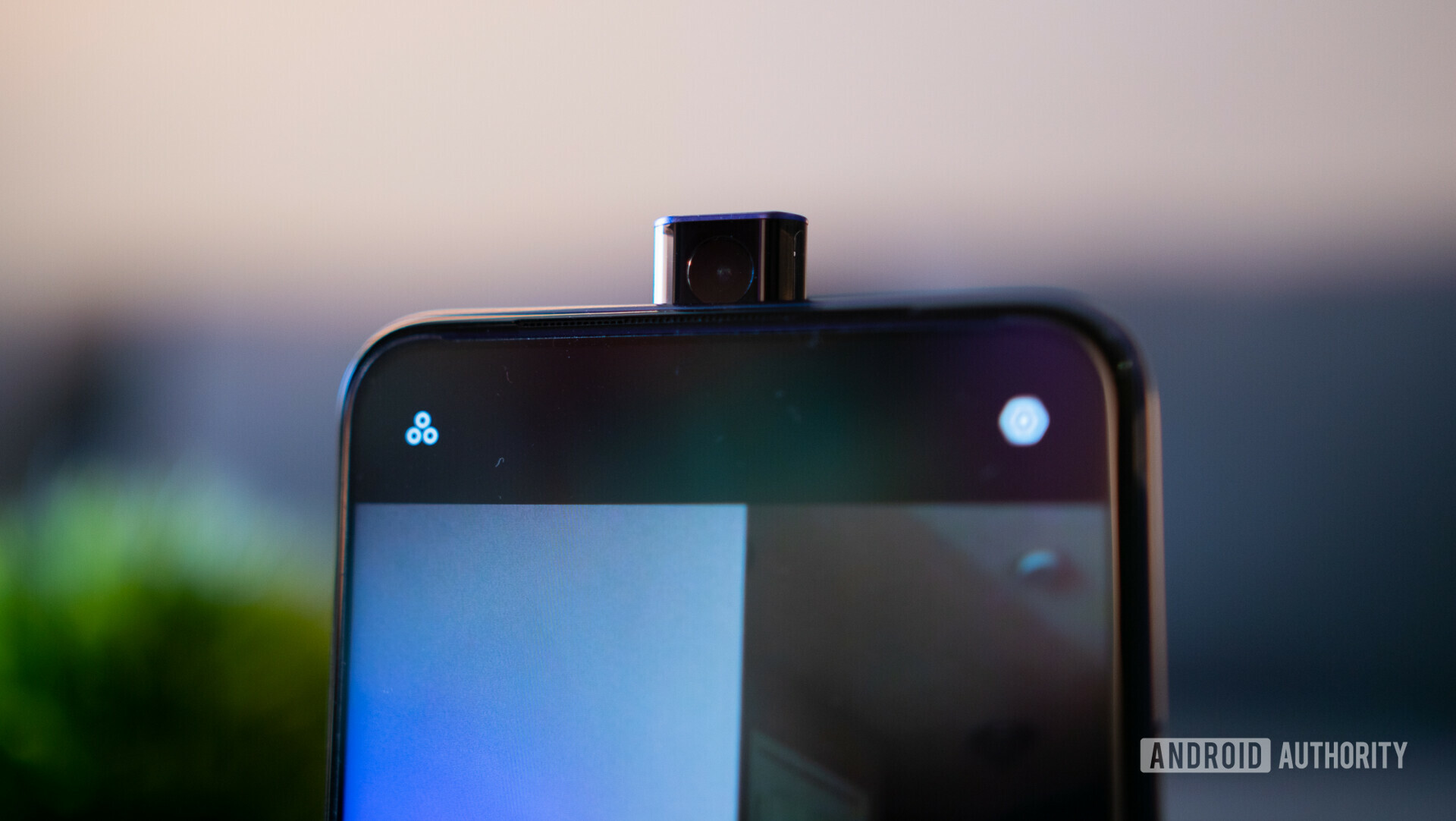 Front upper view of the OPPO F11 Pro pop up camera