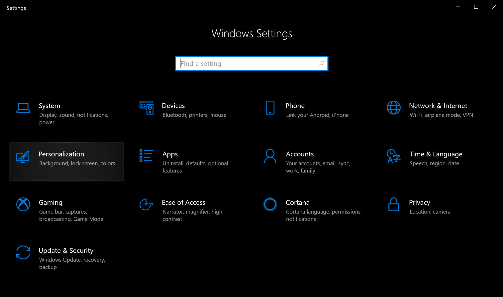 Windows 10 Settings Menu - How to enable dark mode in Windows 10