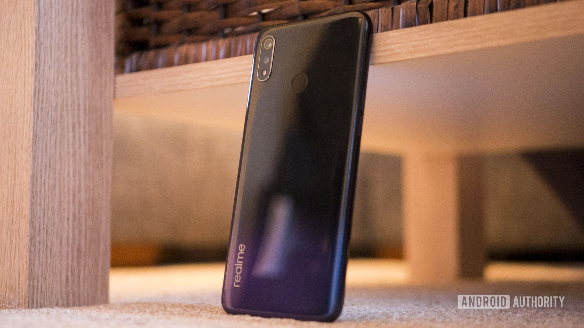 A propped up realme 3.