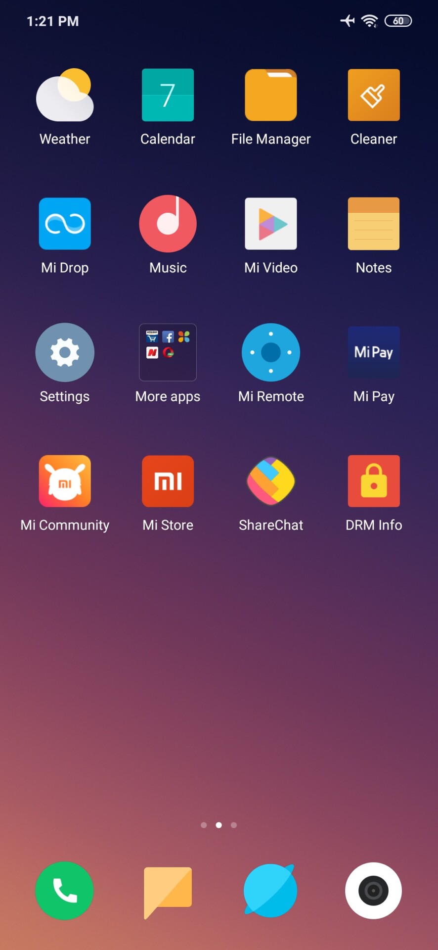 Screenshot of the Redmi Note 7 Pro Homescreen