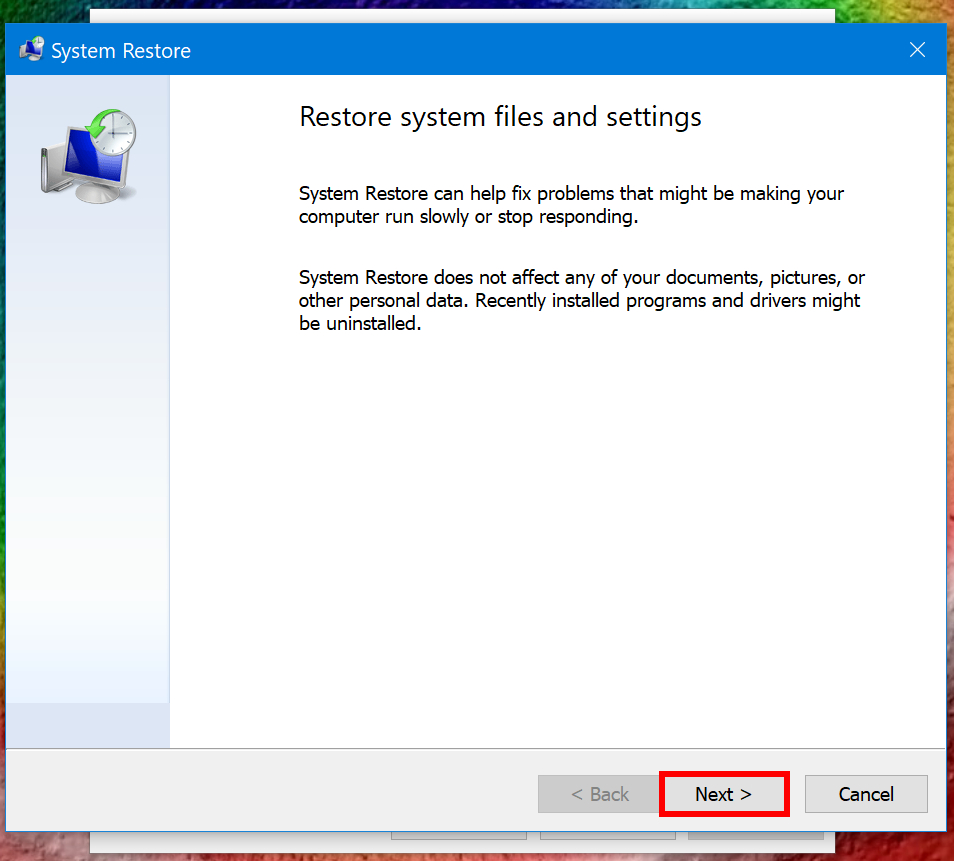 Windows 10 System Restore pop up - how to do a System Restore on Windows 10